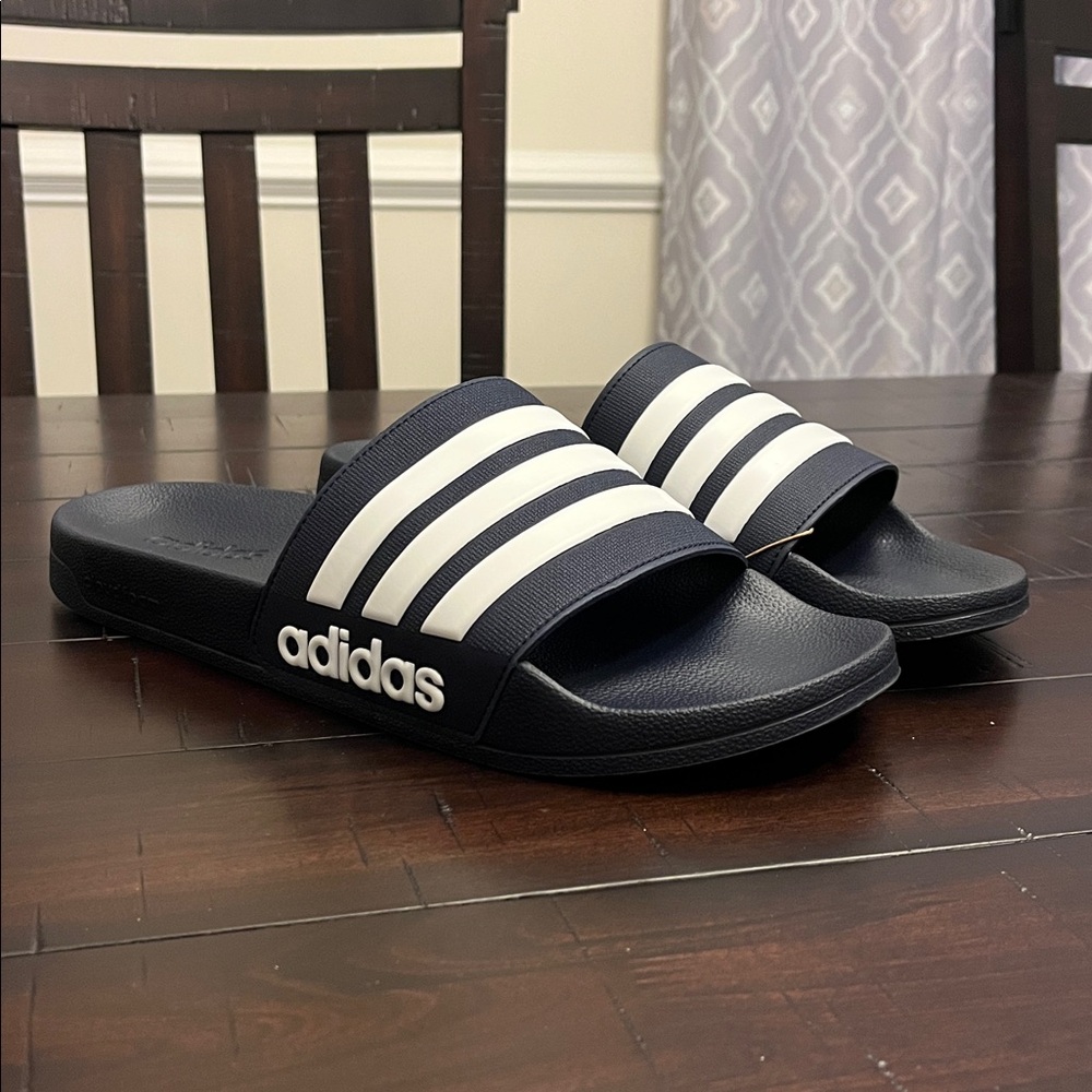 Adidas Adilette Shower Slides Sandals Shoes new GZ5920 ink blue white Mens Sizes